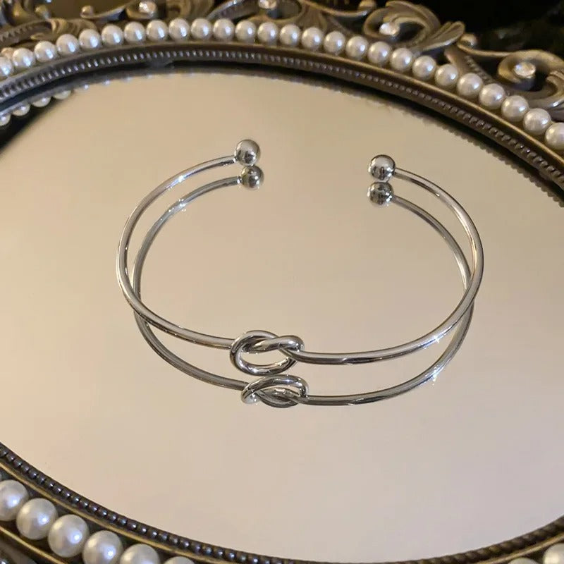 Vintage Woven Twist Stainless Steel Bracelet